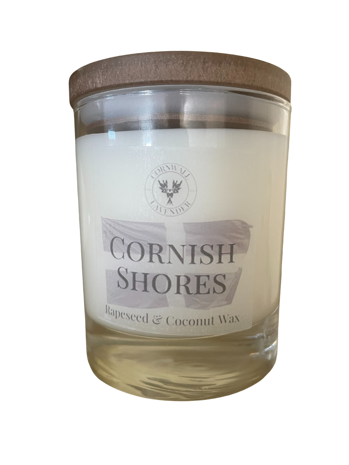 Cornish Shores candle. 20cl with wooden lid.