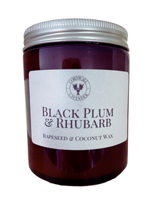 Black Plum & Rhubarb Pharmacy Jar Candle. 20cl.