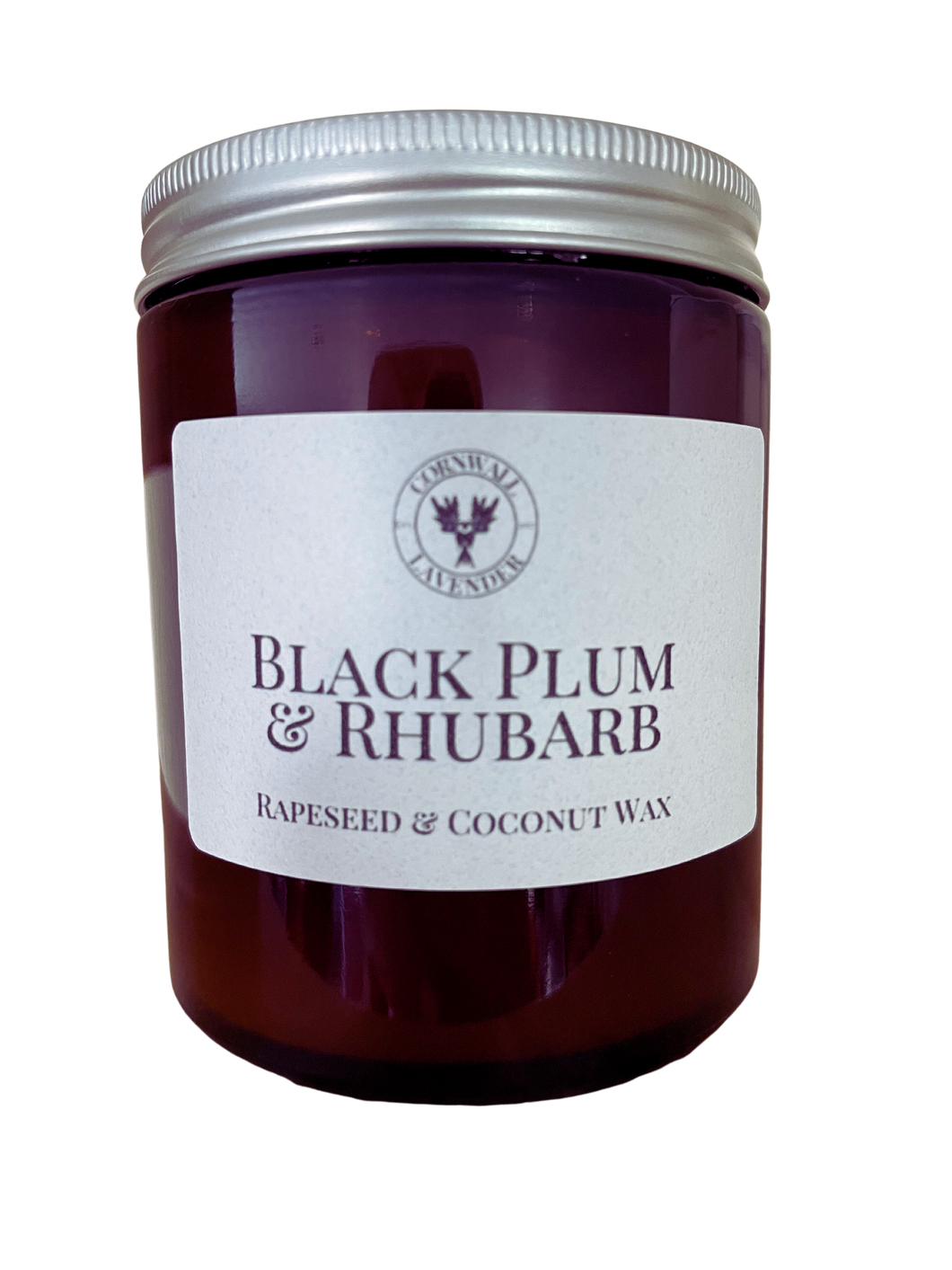 Black Plum & Rhubarb Pharmacy Jar Candle. 155g .