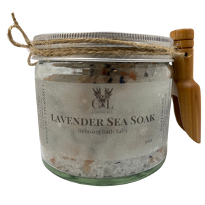 Relax and unwind in the soothing waters of a luxurious lavender essential oil bath soak to soothe aching muscles, soften skin, and ease the mind, body, and spirit.