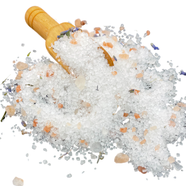 Relax and unwind in the soothing waters of a luxurious lavender essential oil bath soak to soothe aching muscles, soften skin, and ease the mind, body, and spirit.